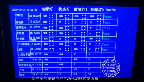 王氏天茂充电桩测试画面