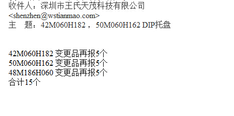王氏天茂客户订单
